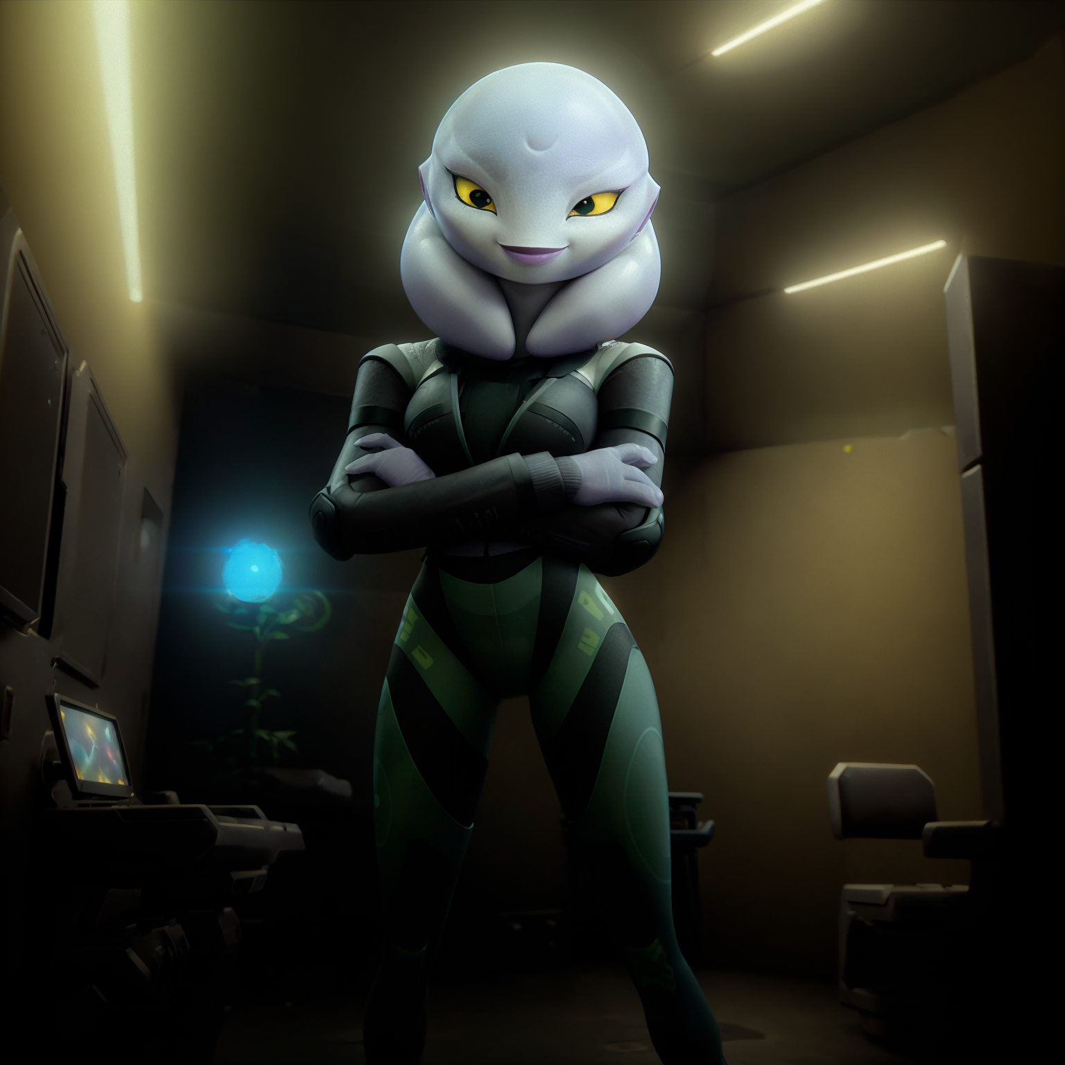 00210-anthropomorphic female female alien Green pants looking at_1174161905.png